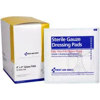 Dressing Pad, Gauze 4 Inch X 4 Inch - 50 Per Box - J213 - First Aid Market