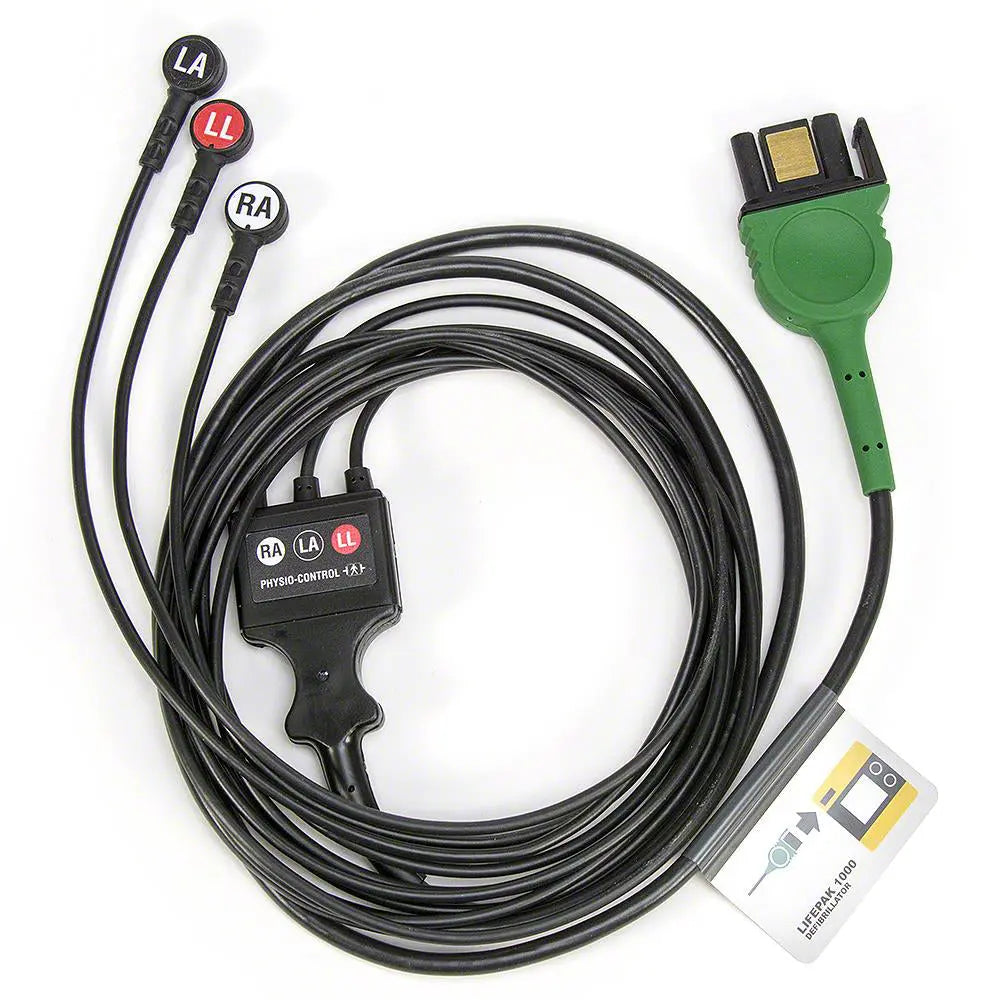 Physio Control LIFEPAK 1000 ECG/EKG Monitoring Cable, 3-wire (Lead II) - First Aid Market