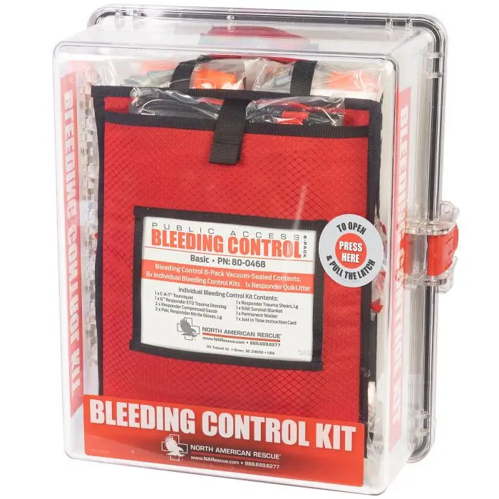 Public Access Bleeding Control Stations - 8-Pack Vacuum Sealed - First Aid Market