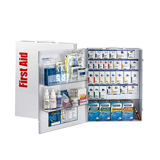 XL Metal Smart Compliance General Business First Aid Cabinet with Meds