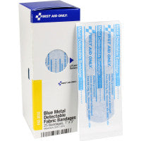 1 Inch X 3 Inch Visible Blue Metal Detectable Bandages, 25 each - Smarttab Ezrefill - FAE-3010