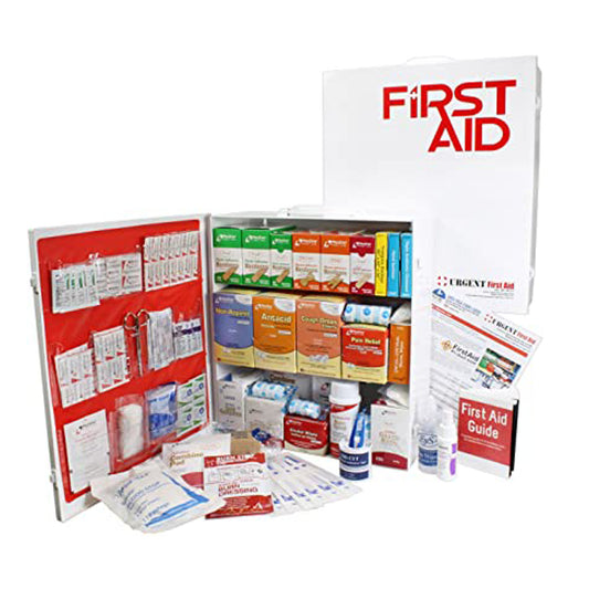 3 Shelf Industrial ANSI A+ First Aid Station with Door Pockets
