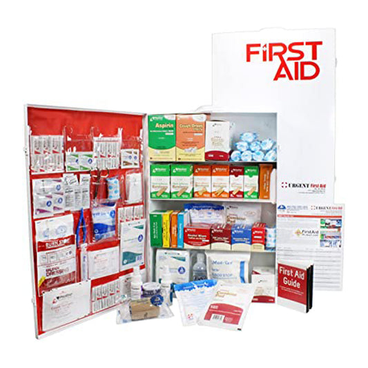 4 Shelf Industrial ANSI B+ First Aid Station with Door Pockets