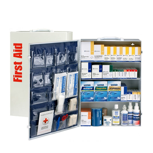 4 Shelf First Aid ANSI B+ Metal Cabinet, with Meds
