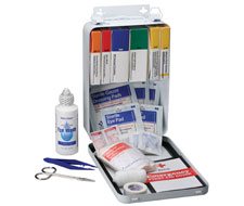 94 Piece Vehicle First Aid Kit - Metal Case with Gasket - 1 each
