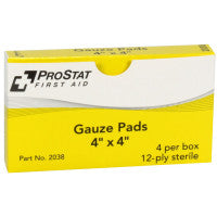 4” X 4” Sterile Gauze Pads, 4 Per Box, 2038