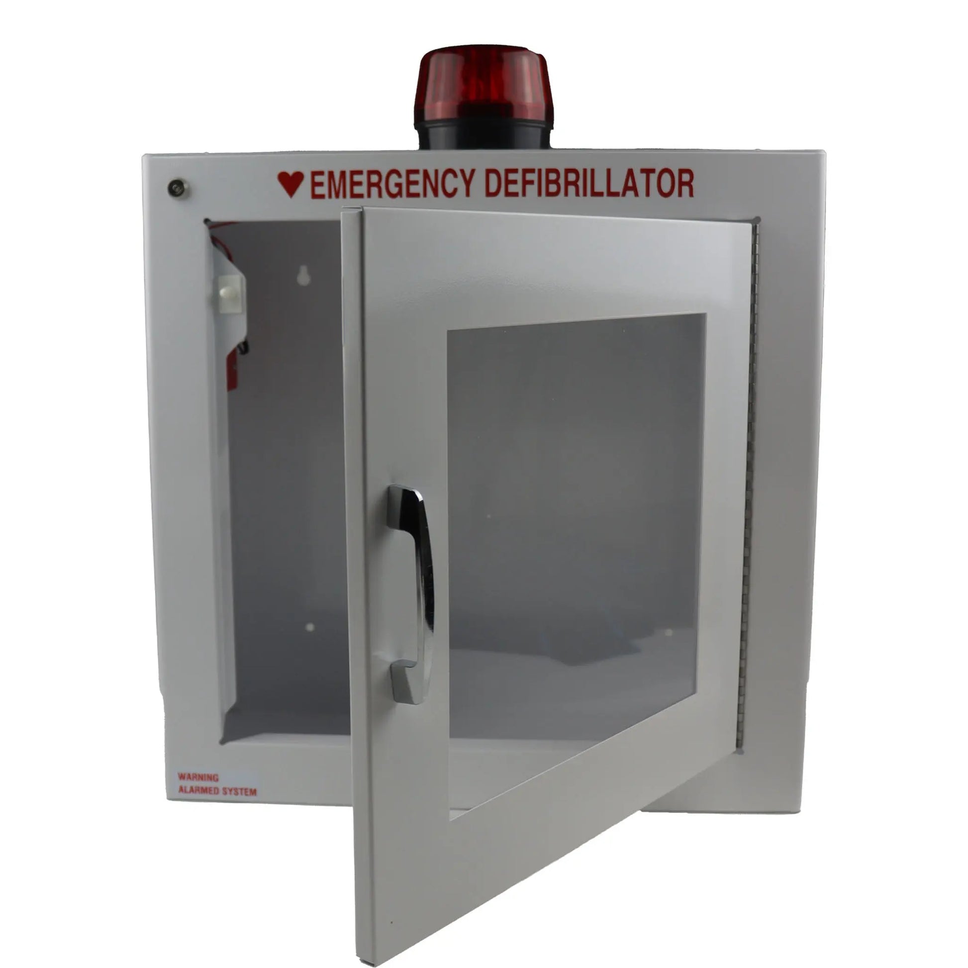 Alarmed AED Wall Cabinet With Strobe Light - First Aid Market