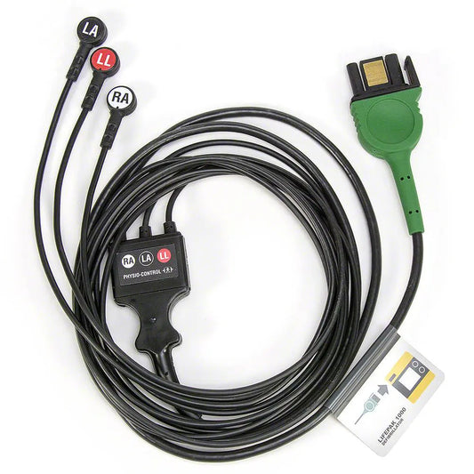 Physio Control LIFEPAK 1000 ECG/EKG Monitoring Cable, 3-wire (Lead II) - First Aid Market