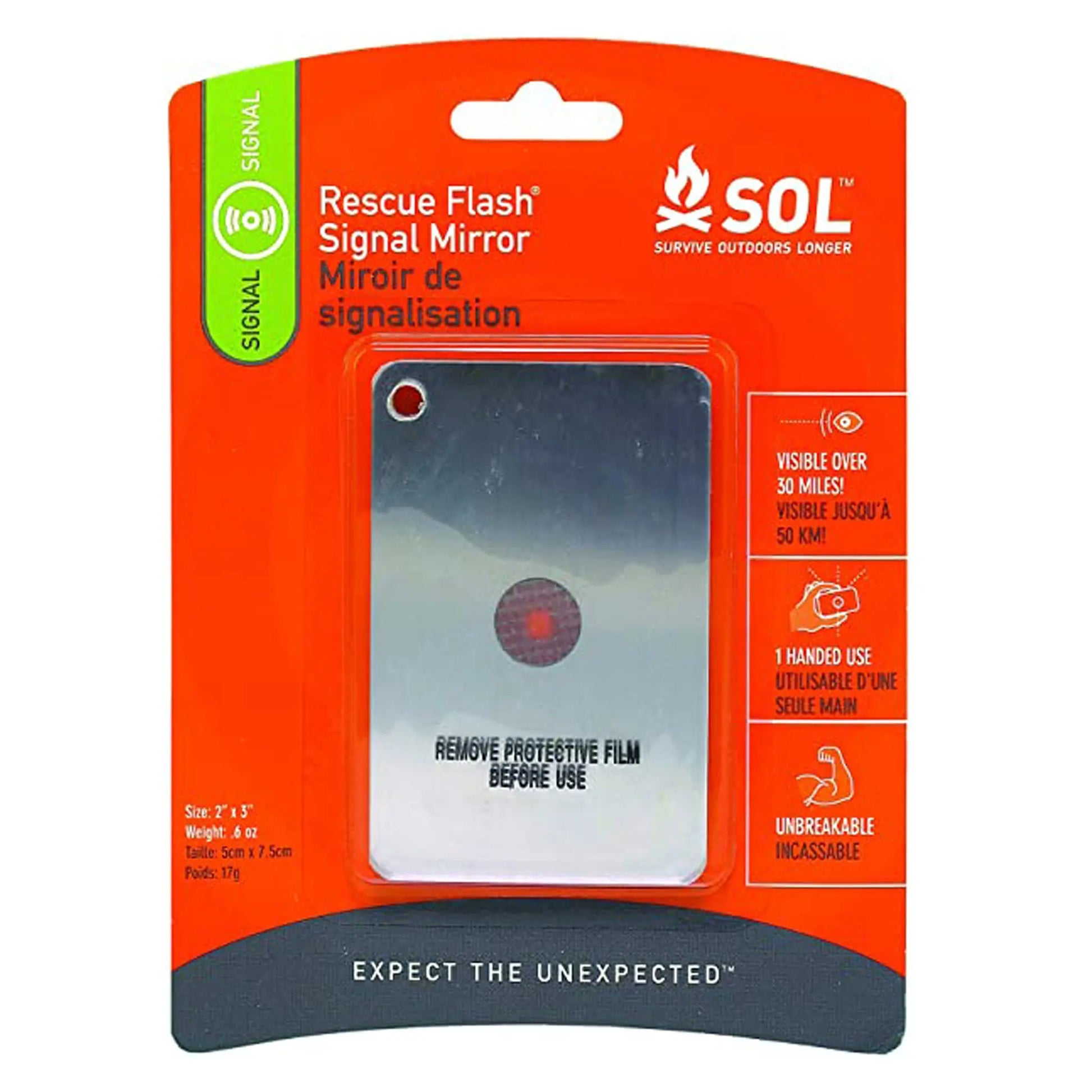 SOL (SURVIVE OUTDOORS LONGER) RESCUE FLASH MIRROR - First Aid Market